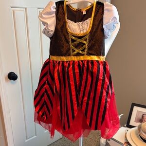 Kids Pirate Costume with Red and Black Stripes